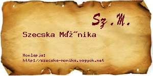 Szecska Mónika névjegykártya
