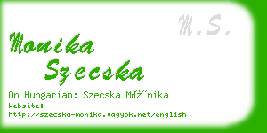 monika szecska business card